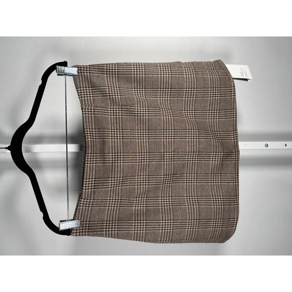 NWT Halara High Waisted 2-in-1 Houndstooth Plaid Mini Work Skirt Brown Plaid L - Picture 8 of 11